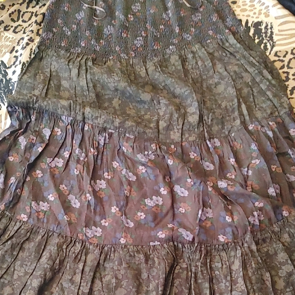 Joe Browns Floral Maxi Skirt in Olive and Lavender Sz UK 16/18